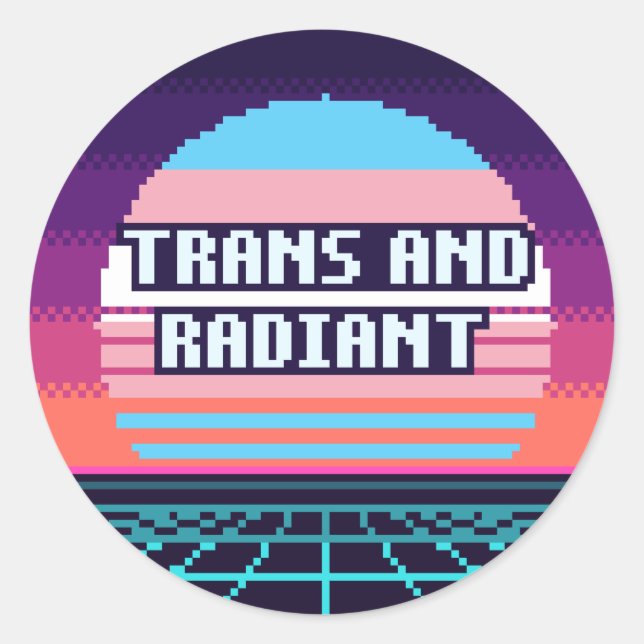 Orgulho Trans E Radiante Pixel Adesivo (Frente)
