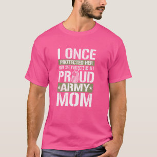 Orgulhosa Mãe do Exército Camiseta Apoio Filha Mil
