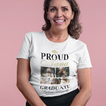 Orgulhosa Nana do T-Shirt Formando<br><div class="desc">Camiseta avô de graduação com um quadro de formandos,  5 fotos do seu neto,  o ditado "nana orgulhosa do formando",  seu nome,  local de estudo e ano de aula.</div>