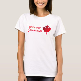 Orgulhosamente Canadense. Folha de Bordo. Camiseta