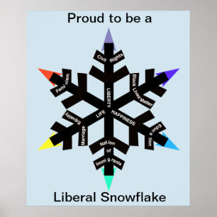 Orgulhoso ser um poster liberal do floco de neve