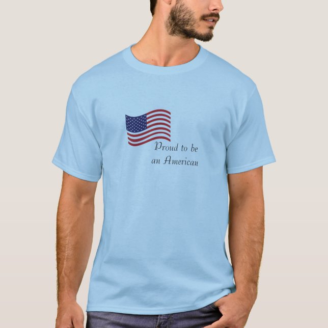 Orgulhoso ser um t-shirt americano dos homens (Frente)