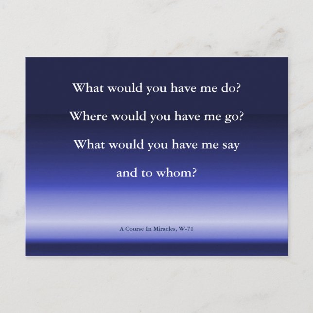 Orientação de Deus | Cartão Plano de Um Curso de M (Frente)