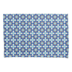 Oriental Blue White Marroquino Geométrico Arabesqu