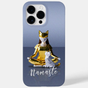 Origami Gold Foil Yoga Meditando Mulher-Gato