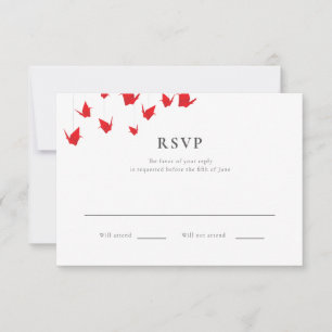 Origami Paper Cranes Weding RSVP