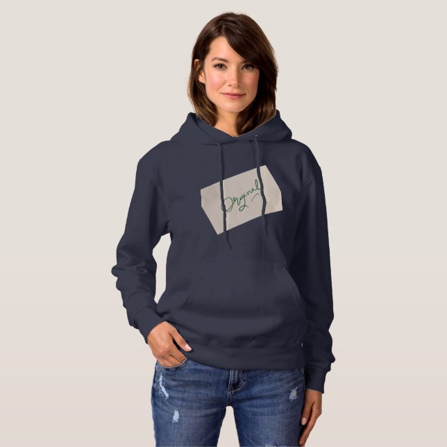 Original 1 Navy Blue Women's Pullover Hoodie  (Frente Completa)