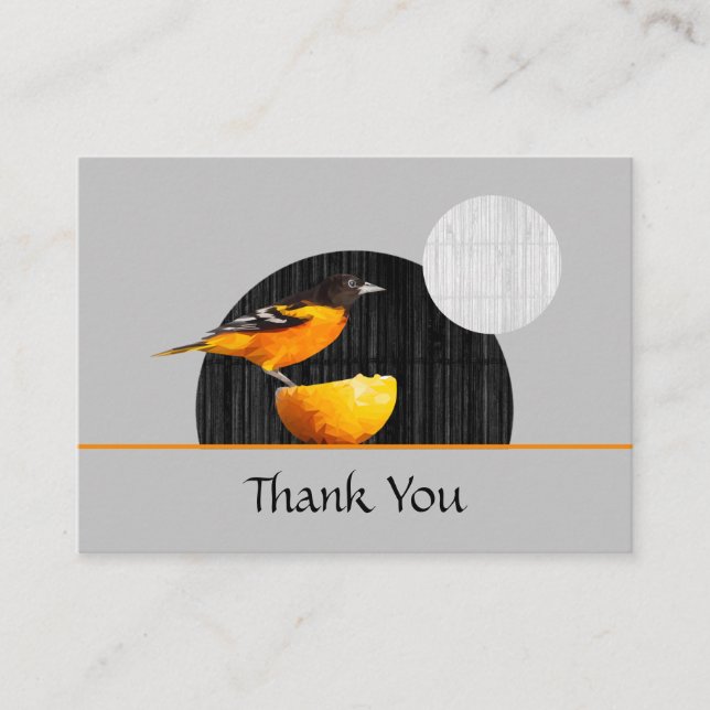 Oriole Bird Obrigado Cartão de visita (Frente)