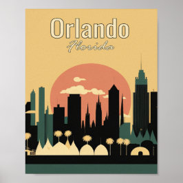 Orlando Florida Minimalist Vintage Art Poster