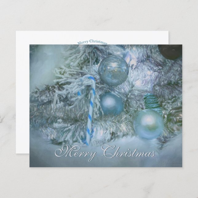 Ornações de Orçamento Feliz Natal Feriado Azul (Frente/Verso)