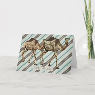 Ornamentado Camelos Stripes Cartão de Aniversário