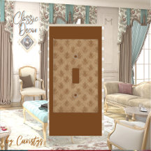 Ornamentado clássico Emblem Brown Taupe Linen