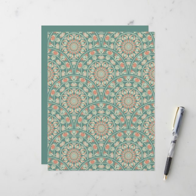 Ornamentado de imagem e areia Mandala Art Scallop (Frente/Verso In Situ)