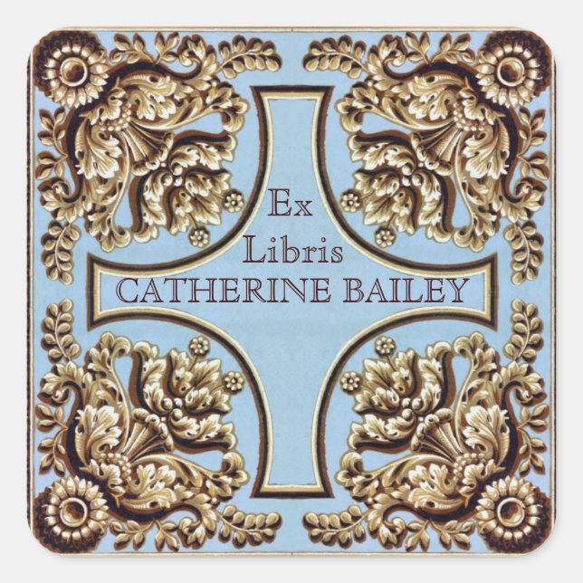 Ornamentado de nome personalizado - Adesivos Ex Li (Frente)