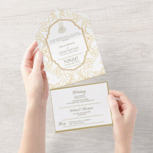 Ornamentado Dourado DO CASAMENTO Islâmico NIKAH W