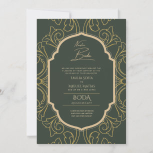 Ornamentado Dourado do ESPANHOL BODA Convites