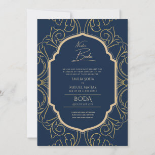 Ornamentado Dourado do ESPANHOL BODA Convites