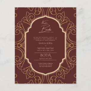 Ornamentado Dourado do ESPANHOL BODA Convites