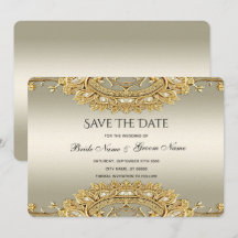 Ornamentado Dourado Salve O Cartão De Data