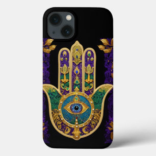 Ornamentado Dourado Terceiro Olho Hamsa