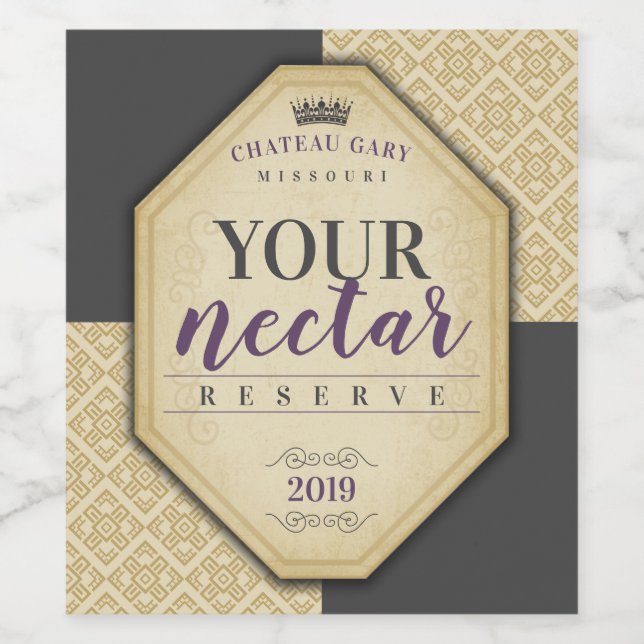 Ornamentado personalizado do rótulo do vinho casei (Rótulo Único)