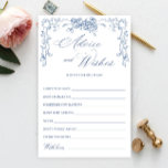 Ornamentado Renascentista Azul Dusty Deseja e Cart<br><div class="desc">Personalize com a noiva para ser o nome e a data do chá. Para mais personalização,  clique no link "personalizar mais". Se precisar de ajuda,  entre em contato comigo,  por favor.</div>
