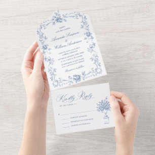 Ornamentado Renascentista Casamento Azul Dusty