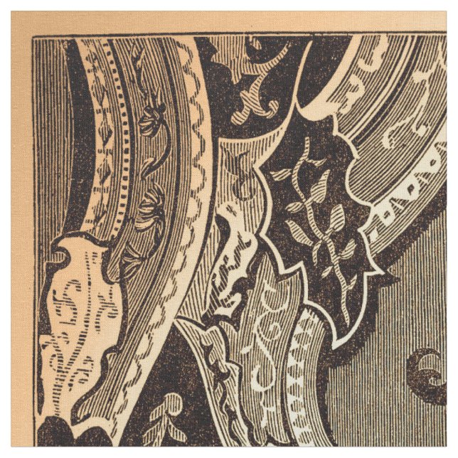 Ornamentado Tecido Vitoriano de Painel Floral (Detalhe)