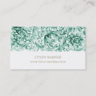 Ornamentado Verde Barroco Cartão de visita