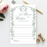 Ornamentado vitoriano Grace Floral Deseja e Cartão<br><div class="desc">Personalize com a noiva para ser o nome e a data do chá. Para mais personalização,  clique no link "personalizar mais". Se precisar de ajuda,  entre em contato comigo,  por favor.</div>