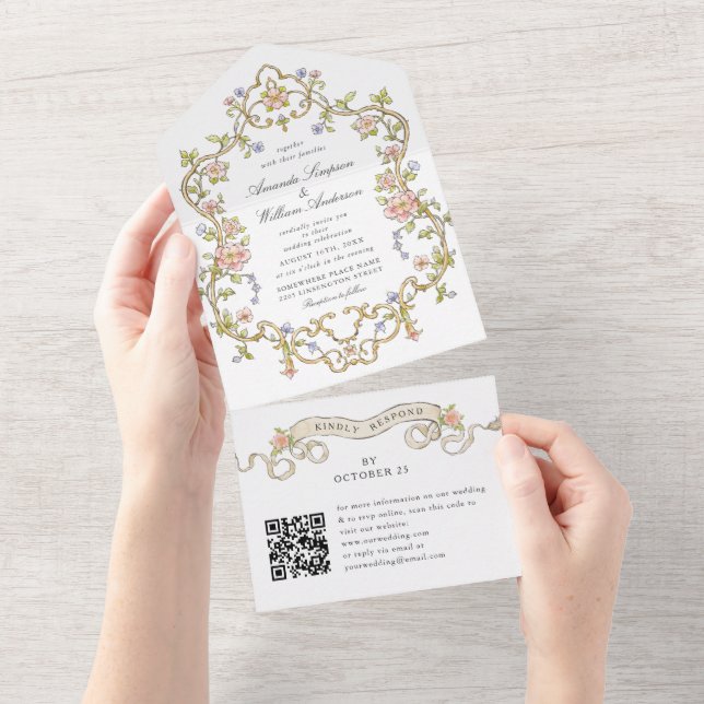 Ornamentado vitoriano Grace Floral Wedding Código  (Tearaway)