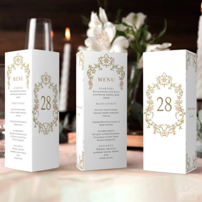 Ornamentado Vitoriano Grace Floral WedeMenu (Criador carregado)