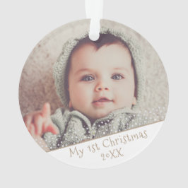 Ornamento 1º Natal do Bebê Foto Personalizável Fofa
