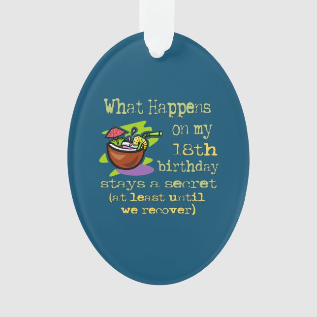 Ornamento 18º Presentes de Festa de aniversário (Frente)