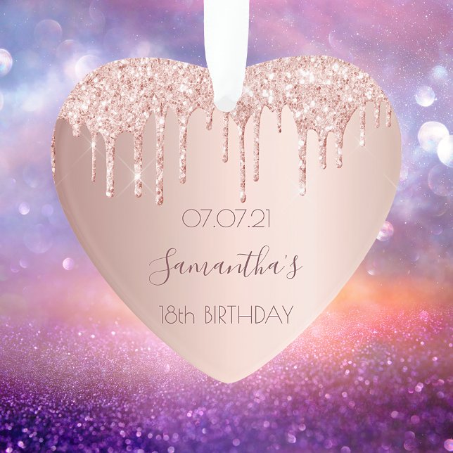 Ornamento 18.º 18 festa de aniversário de brilho dourado (Criador carregado)