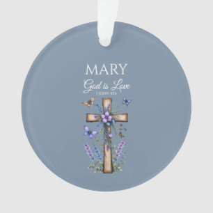 Ornamento 1 João 4:16 Deus é Amor – Cristão Personalizado