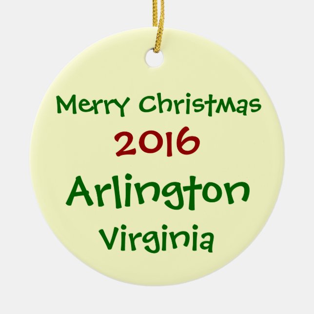 ORNAMENTO 2016 DO FELIZ NATAL DE ARLINGTON (Frente)