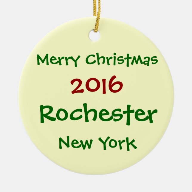 ORNAMENTO 2016 DO FELIZ NATAL DE ROCHESTER NEW (Frente)
