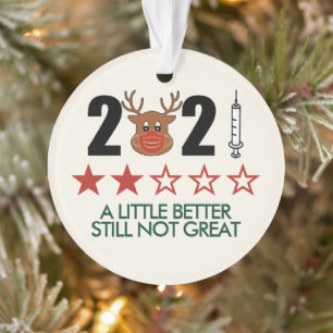 Ornamento 2021 Melhor Ainda Não Excelente Revisar Natal Eng