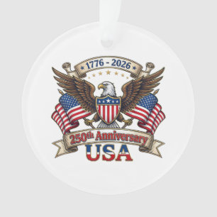 Ornamento 250 Anos Americano 250º Aniversário de 4 de Julho