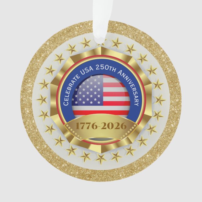 Ornamento 250th Anniversary USA Patriotic | 1776–2026 (Frente)