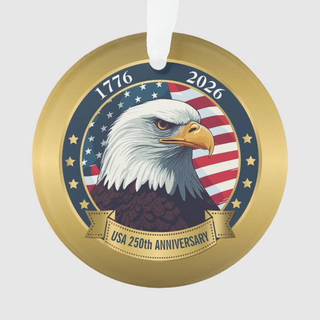 Ornamento 250th Anniversary USA Patriotic | 1776–2026 (Frente)