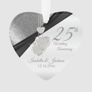 Ornamento 25 Silver Casamento de Aniversário Keepsaame
