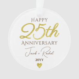 Ornamento 25th Anniversary Faux Gold Custom Wedding