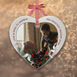 Ornamento 2 Fotografias Novo Avô Novo Foto do Prata do Bebê