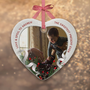 Ornamento 2 Fotografias Novo Avô Novo Foto do Prata do Bebê