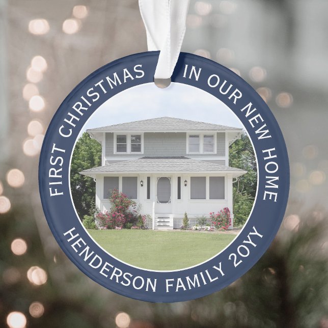 Ornamento 2 fotos da primeira casa do Natal Novo Marinho dom (Criador carregado)