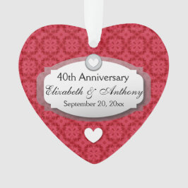 Ornamento 40º aniversário do casamento Ruby Red Z06