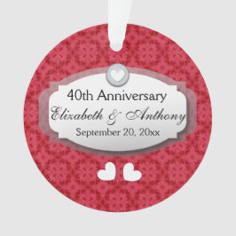 Ornamento 40º aniversário do casamento Ruby Red Z06