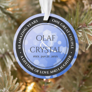 Ornamento 45º aniversário do casamento entre as ruas 65º 